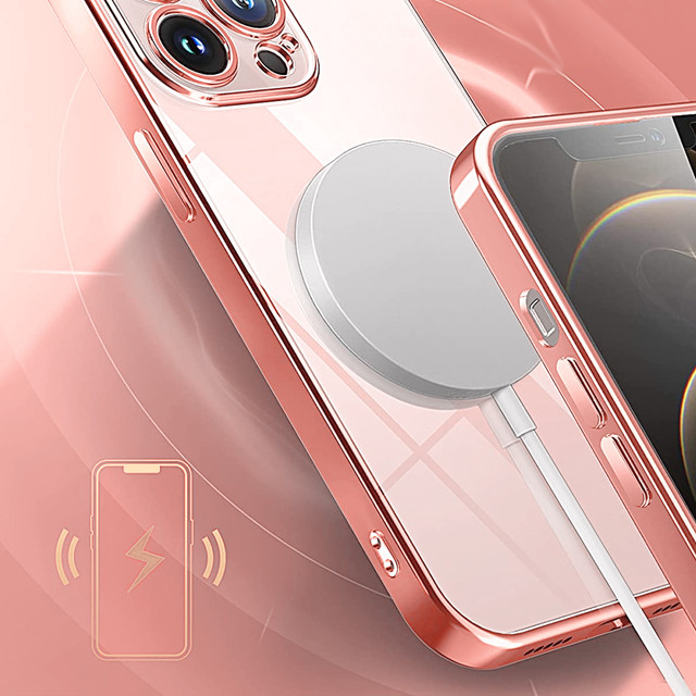 Alogy TPU Luxury Case with Camera Protector for Apple iPhone 12 Pro Pink and Transparent