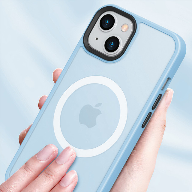 Protective phone case MagMat Case for MagSafe for Apple iPhone 14 Matte Sierra Blue Glass