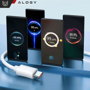 USB - USB-C Type C Cable Alogy Strong Fast 67W 6A PD 1.5M Cable White