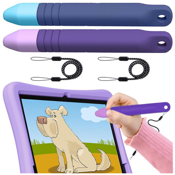 2x Alogy Stylus Pen Capacitive Touchscreen for Tablet Phone Screens for Kids 10cm Purple and Blue