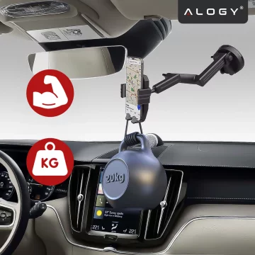 Car Phone Holder 7.2" for Truck Bus Lorry Excavator Car Long 43cm for Windshield Cockpit Alogy Black