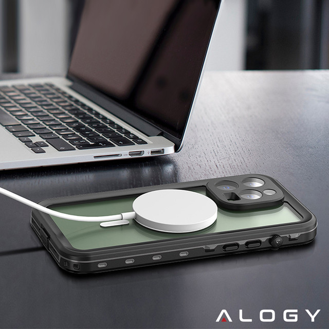 Alogy Waterproof Case IP68 Case with Clear Back 360 Armor Case for MagSafe for Apple iPhone 14 Pro