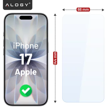 2x Szkło Hartowane Ochronne 9H do Apple iPhone 17, Wzmocnione i Odporne na Zarysowania, Łatwy Montaż Bez Bąbelków, Alogy Heavy Pro+™ – Przezroczyste