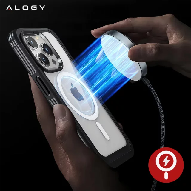 Etui ochronne na telefon do Apple iPhone 16 Pro Alogy Shield360 MagCase™️ do MagSafe obudowa z ochroną wyświetlacza i aparatu Czarne