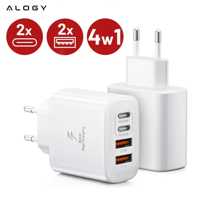 HUB splitter Alogy Adaptér pro počítačový notebook s USB-C na 3x USB-A 2.0 1x USB-A 3.0 šedý