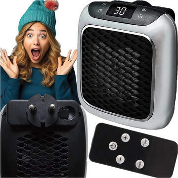 Powerful Mini Electric Heater Farelka Fan Heater for Socket Contact Pilot 800W Heater Heater EU Alogy Gray