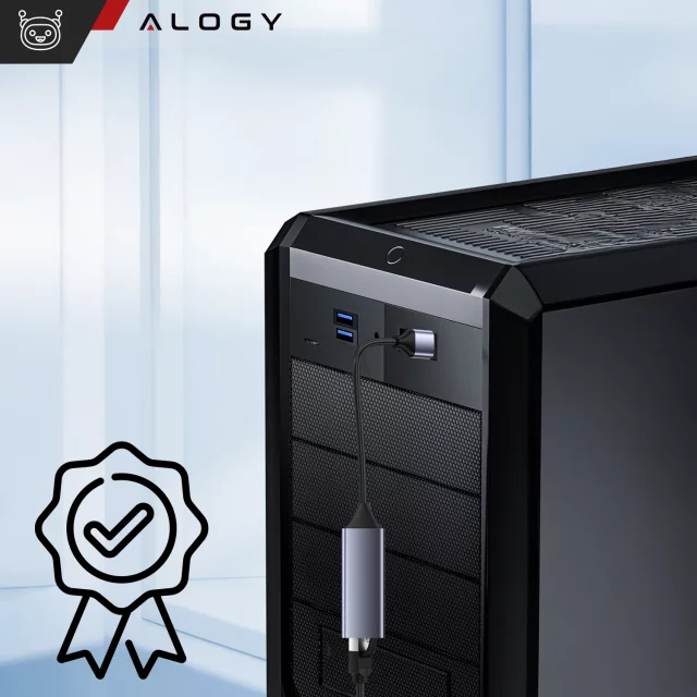 Adaptér USB na Ethernet Alogy LAN RJ45 GIGABIT 1000 MBPS síťová karta černá