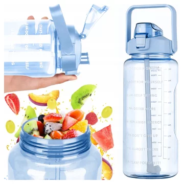 Velká skleněná láhev láhev na vodu láhev na pití nápoje Alogy Motivační odměrka 1l 1000ml silikonové pouzdro Olive