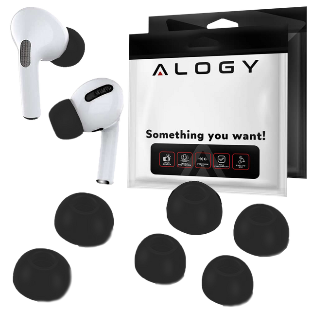 6x Alogy SML memory silicone earbuds for Apple AirPods Pro black