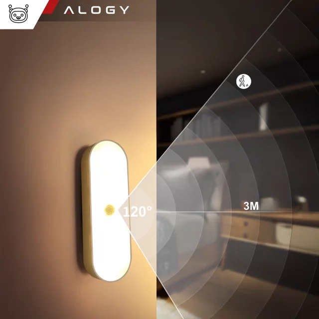 Alogy Sensor Lamp Night Light with Motion Sensor 14cm Magnetic Desk Cabinet Lamp White