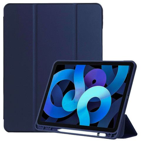Hülle für Apple iPad 10.2 9 Gen 8/7 2021/2020/2019 Smart Pencil Case Alogy TPU Tablet Cover Marineblaues Glas