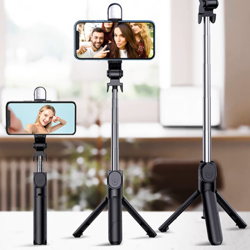 Alogy Holder Wireless Selfie Stick Bluetooth foldable Tripod Mini tripod for phone with LED light
