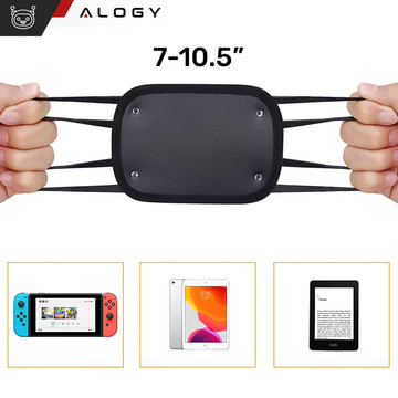Držák na opěrku hlavy do auta pevný suchý zip pro čtečku tabletových telefonů Alogy Car flexibilní černá