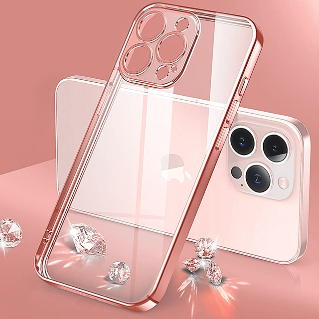 Alogy TPU Luxury Case with Camera Protector for Apple iPhone 12 Pro Pink and Transparent