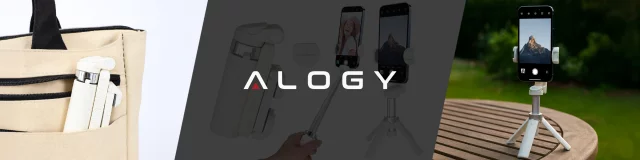 Selfie Stick Mini Tripod stabilny kompaktowy lekki Kijek do Selfie i Statyw Rozkładany 360° z Pilotem Bluetooth 10m, Stojak do Zdjęć i Nagrywania, Alogy FlexiShot™ Biały