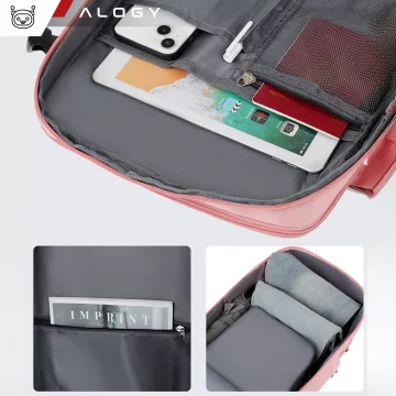 Dámský cestovní batoh na notebook do kufru Zavazadla do letadla Práce do školy 45x30x20cm Alogy Pink