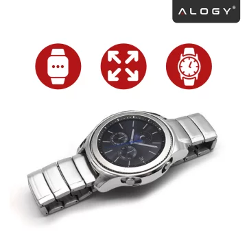 Ocel Jednoduchý náramek Alogický řemínek z nerezové oceli pro chytré hodinky 20mm Stříbrný