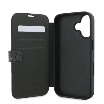 Guess 4G Metal Logo Book Case do iPhone 16 6,1″ – Black