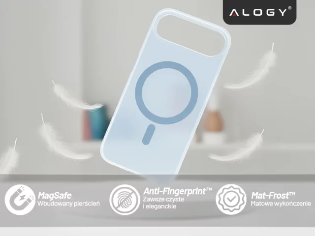 Pouzdro Apple iPhone 17 Air – matný kryt MagSafe s ochranou čočky, tenký a odolný proti poškrábání, perfektně padne – Alogy Skinny MatteCase™ nebesky modrá