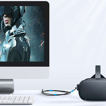 Kabel pro VR brýle Alogy USB to USB Type-C 5m kabel pro Oculus Link Quest 1 2 Black