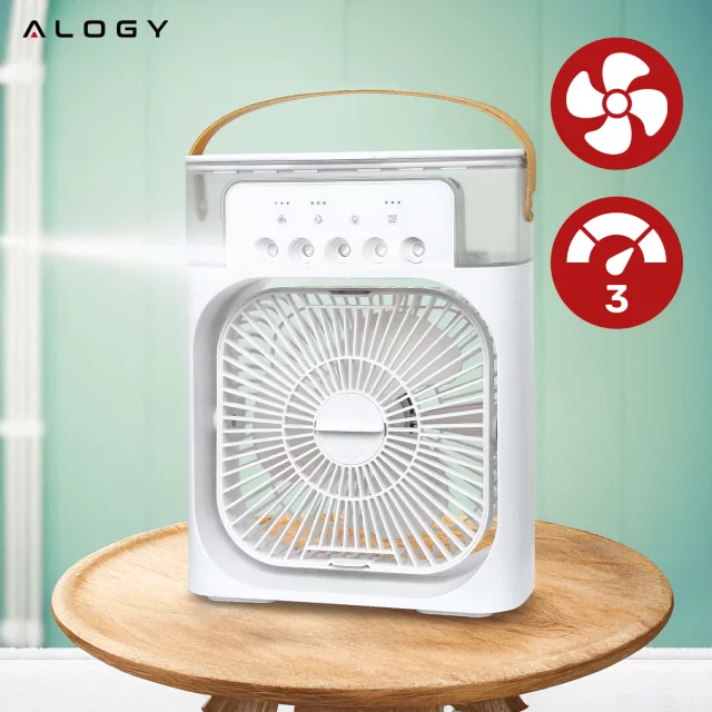 Fan Desk Fan Standing Small Circulator with Clip Cordless Handheld 500mAh USB-C Alogy White