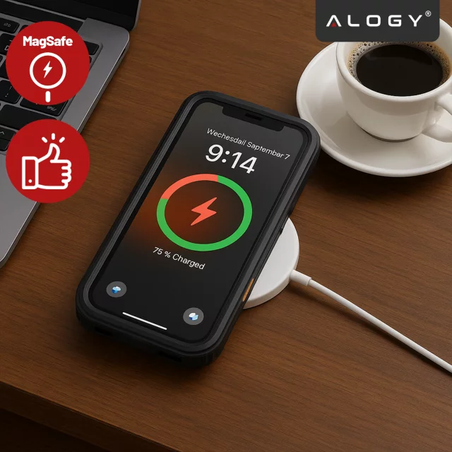 Etui Wodoodporne Alogy HydroArmor™ IP68 Case z przezroczystym tyłem Pancerna obudowa 360 do MagSafe do Apple iPhone 16 Pro Max