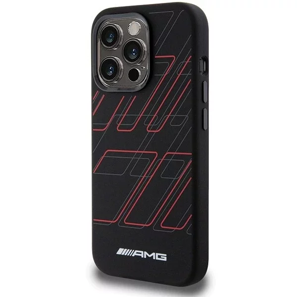 Etui do iPhone 15 Pro AMG Silicone Rhombuses MagSafe czarne