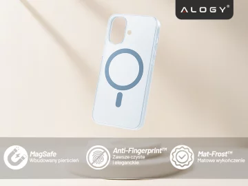 Hülle für Apple iPhone 16 Pro Max Alogy MagSafe Hybrid Matte Case Matte Cover mit Linsenschutz Schwarz