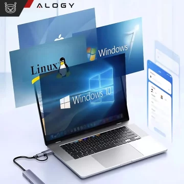 Alogy HUB Splitter Adapter for Laptop Computer USB-C to 3x USB-A 2.0 1x USB-A 3.0 Gray