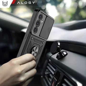 Case for Samsung Galaxy S25 armored Slide Case Ring camera protection housing Camshield Alogy black