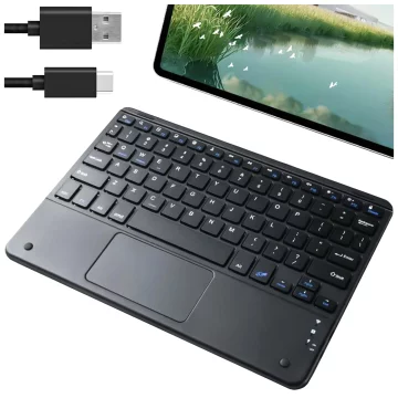 Kabellose Tastatur mit Bluetooth Touchpad Touchpad für PC TV Tablet USB-C Alogy Wireless Schwarz