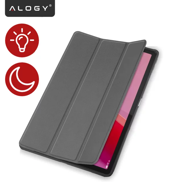 Etui do Lenovo IdeaTab Pro / Pro MT 12.7" TB-373, Ochronne z Klapką i Miejscem na Rysik, Składana Okładka Bumper, Alogy BookGuard™ – Szare