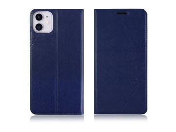 Etui z klapką portfel Alogy skórzane obudowa do Apple iPhone 11 Granatowe