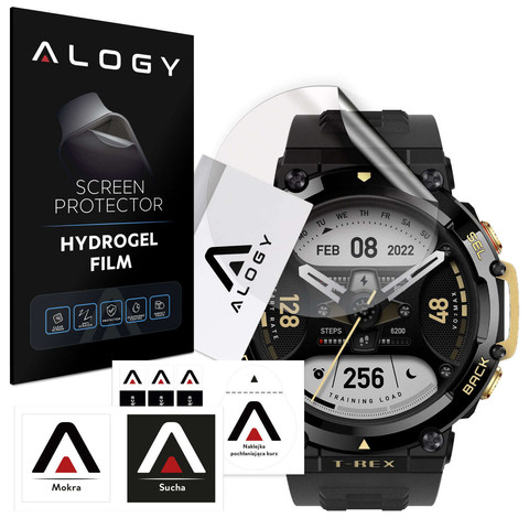 2x Alogy Hydrogel Hydrogel ochranná fólie pro chytré hodinky pro Xiaomi AmazFit T-Rex 2