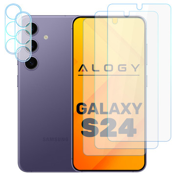 Tvrzené sklo pro Samsung Galaxy S24 3x ochranná fólie na displej 2x čočka objektivu fotoaparátu Pro 9H Alogy Glass Set