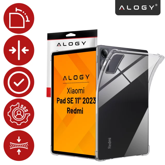 Ochranný kryt pro Redmi Pad SE 11" 2023, zesílené rohy, tenký a lehký, nárazuvzdorný, Alogy FlexiShield™ – průhledný