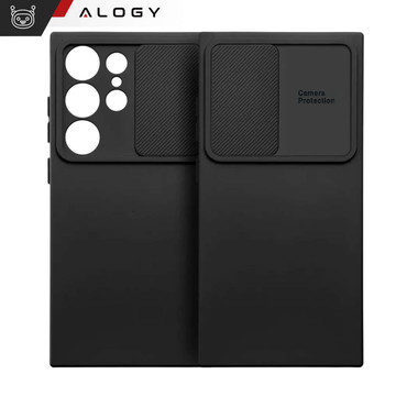 Case for Samsung Galaxy S24 Ultra Armored Case Protection Camera Cover Slide Camshield Case Alogy Black Glass