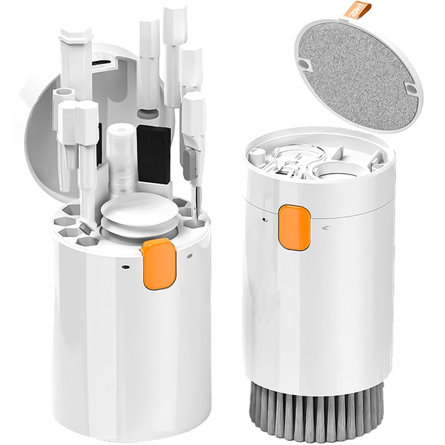 20in1 Reinigungsset zum Reinigen der Telefontastatur, Kopfhörer, Multifunktionsreiniger, Bürste, Alogy Set, weiß