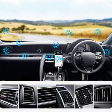 Alogy 2v1 držák telefonu na okno do auta pro mřížku palubní desky černý kabel USB-C 2,4A 1m