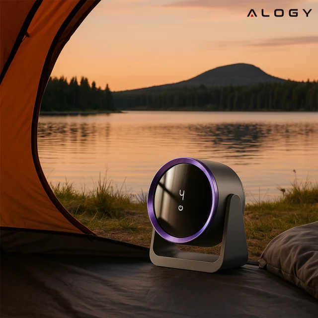 Stolní ventilátor stojící ventilátor malé oběhové čerpadlo s klipem bezdrátové ruční 500mAh USB-C Alogy White