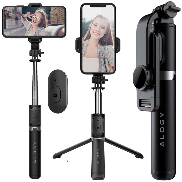 Alogy Selfie Stick Držák na telefon Foto stativ Stativ 103 cm Bluetooth dálkové ovládání černý
