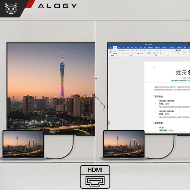HUB splitter Alogy Adaptér pro počítačový notebook s USB-C na 3x USB-A 2.0 1x USB-A 3.0 šedý