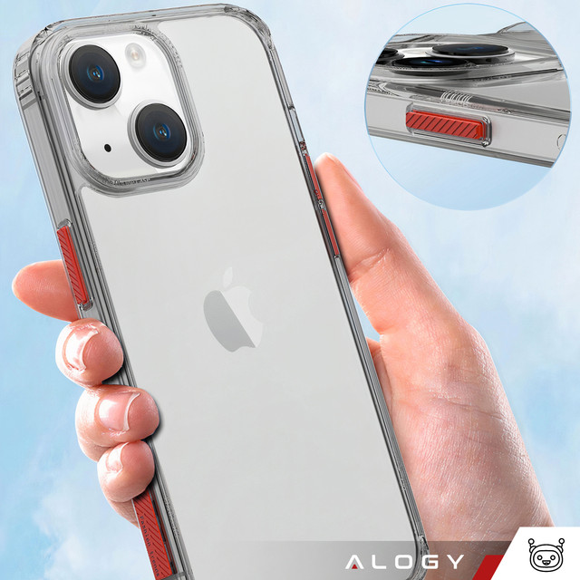 Alogy Protective Case Protective Cover for Apple iPhone 14 Black and Clear Glass