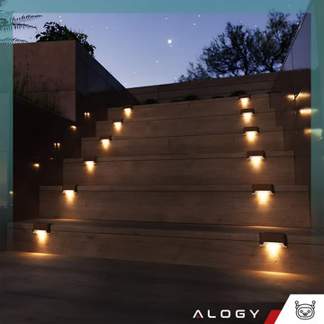 LED solar garden lamp for terrace, balcony, stairs, balustrade with dusk sensor, AAA battery, black