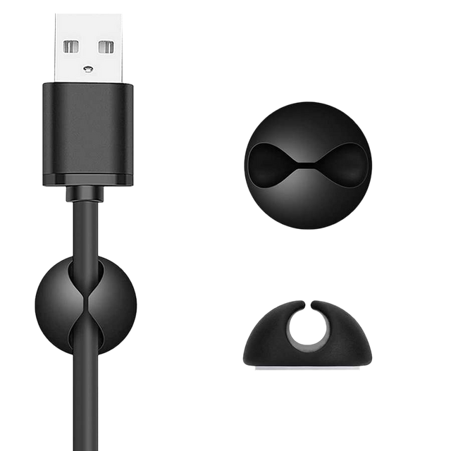 Organizér kabelů Alogy rukojeť s háčkem klip Black