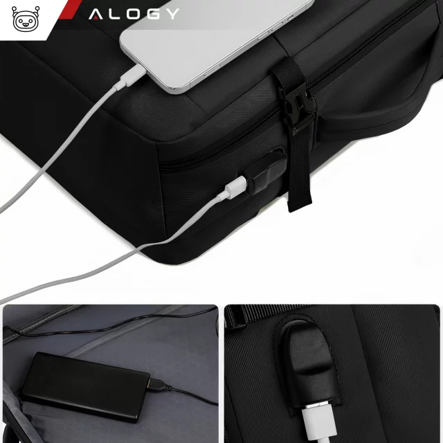 Alogy Backpack for Laptop Travel Accessories 46x32x15 cm for Work School Plane Travel Men's Women's Black