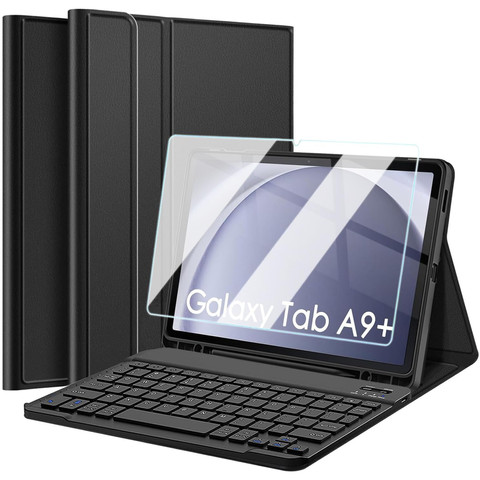 Keyboard case for Samsung Galaxy Tab A9 Plus 2023 11" (X210/X215/X216) Magnetic Bluetooth keyboard Alogy Black Glass