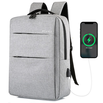 Rucksack Laptoptasche 15,6" groß wasserdicht mit USB-Anschluss Unisex 44x34x13cm für Flugzeug Alogy Rucksack Grau