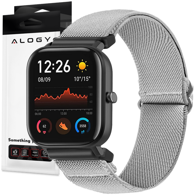 Flexibilní řemínek Univerzální nylonový alogický nylonový řemínek na chytré hodinky 22 mm šedý