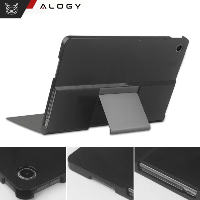 Etui + Szkło do Lenovo Tab Plus 11.5" 2024 TB351FU Alogy Book Cover Case obudowa na tablet Granatowe + Rysik Gratis